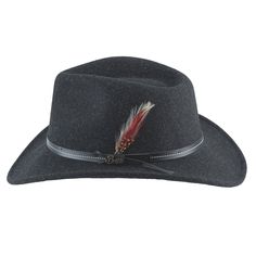 Discover a blend of timeless Western tradition and modern style with the Bullhide Evanston Faux Felt Cowboy Hat. Crafted from high-quality faux felt, this hat is an exquisite tribute to classic cowboy headwear while incorporating a contemporary edge. Material: Faux Felt Color: Black (Mist) Brim: 3" Category: Casual/Outdoor felt hat Feather Detail on the side Western Felt Hats For Winter, Western Winter Felt Hats, Country Style Felt Hat For Rodeo, Country Style Felt Hat For Country Events, Western Style Top Hat For Winter Outdoor, Western Style Felt Fedora Hat, Western Style Winter Fedora With Flat Bill, Western Style Flat Bill Fedora For Winter, Western Style Top Hat For Country Events In Winter