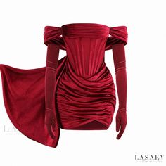 Lasaky - Burgundy Off-Shoulder Cowl Neck Holiday Corset Cocktail Mini Dress Fashion Draping, Velvet Corset, Spring Trends Outfits, Glamorous Outfits, Bodycon Evening Dress, Red Corset, Summer Bodycon Dress, Corset Mini Dress, Mini Cocktail Dress