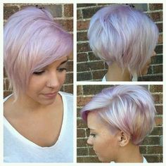 Lavender Asymmetrical Pixie Cuts, Chin Length Haircuts, Pixie Haircut For Thick Hair, Hair Easy, Penteado Cabelo Curto, Haircut For Thick Hair