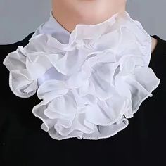 Nwot Neck Ruffle Jabot Collar Stretchy Neck Collar Piece Fits Over The Head 3 Layers Of Ruffles On A Base Piece Super Cute Vintage Pirate Victorian Vibes Scarf Summer, Flower Scarf, Triangle Scarf, Summer Scarves, Warm Scarf, Neck Gaiter