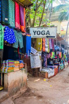 there are many colorful items for sale on the street