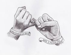 Cute love quote/ pic Best Friend Drawings, Bff Drawings, Drawings Of Friends, Pinky Promise, A Day To Remember, Love Drawings, Pencil Art, Art Drawings Sketches