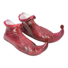 Are you dressing as one of Santa's elves or as a fantasy elf of a different kind? Either way, you can look the part with ease from head to toe thanks to these vinyl Pointed Toe Red Elf Shoes. Complete with turned-up toes, these versatile shoes are a great addition for elves of all sorts as well as many other Halloween costumes or cosplay ideas.Special Shipping Information: This item ships separately from other items in your order. Imported. Santas Grotto, Elf Shoes, Halloween Express, Christmas Shoes, Versatile Shoes, Feather Crafts, Costume Shoes, Leather Dye, Leather Books