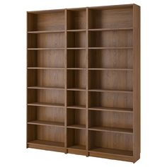 an open bookcase with three shelves on the front and two doors on the back