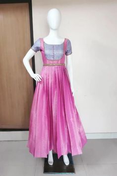 Banarsi Gown, Banarasi Gown, Umbrella Gown, Full Frock, Silk Gowns, Frock Models, Pleats Dress, Frock Designs