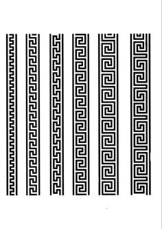 four black and white lines with different designs