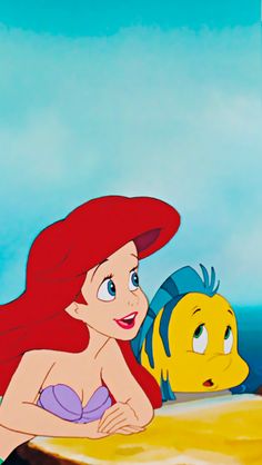 the little mermaid and flound from disney's the little mermaid