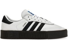 adidas Sambarose White Black Gum (W) - AQ1134 - US Adidas Sambarose White, Adidas Samba Rose, Adidas Sambarose, Rose Adidas, Skor Sneakers, Harrods London, Rosé Black And White, Black And White Sneakers, Black Gums