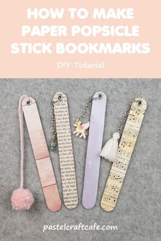 how to make paper popsicle stick bookmarks