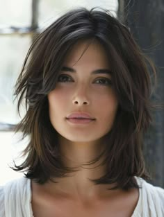 Stylish Shoulder Length Haircuts: Perfect for Every Hair Type and Age Medium Length Bob With Layers And Bangs, Haircuts With Bangs Round Face, Shoulder Length Hair For Round Faces, Mama Haircut, Masc Hair, Shoulder Length Hair With Bangs, Medium Shaggy Hairstyles, Shoulder Length Haircuts