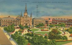 an old postcard shows the gardens and buildings