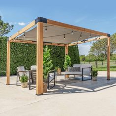 12X10 BRENDAN PERGOLA Shade Pergola, Sail Shade, Pergola Curtains, Grill Gazebo, Wood Pergola, Sun Sail Shade, Gazebo Pergola, Wood Patio, Green With Envy