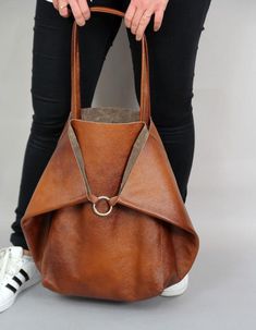 Brown leather tote - large leather tote bag - ALSO AVAILABLE IN OTHER COLORS, CHOOSE FROM THE LIST  This cognac brown large tote bag is made from high quality italian leather. Spacious interior provides room for all the daily essentials and more. There is an inside zippered pocket and detachable Large Rectangular Leather Bag, Brown Large Capacity Shoulder Bag For Daily Use, Large Rectangular Leather Shoulder Bag, Large Leather Bag For Daily Use, Large Leather Satchel Bag, Large Brown Leather Shoulder Bag, Large Leather Bag With Double Handle, Everyday Brown Leather Hobo Bag, Large Leather Satchel For Shopping