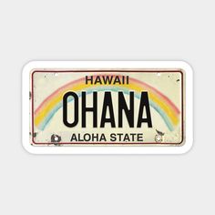 Vintage Hawaii License Plate with Ohana tag. -- Choose from our vast selection of magnets to match with your desired size to make the perfect custom magnet. Pick your favorite: Movies, TV Shows, Art, and so much more! Available in two sizes. Perfect to decorate your fridge, locker, or any magnetic surface with. Hawaii License Plate, License Plate Art, Hawaii Homes, Car Plates, Vintage Hawaii, Small Magnets, Printable Stickers, Custom Magnets, Funny Stickers