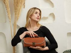 Orange Leather Crossbody Bags for Women | Minimalist Leather Handbag Design #WomensHandbag #HandmadeLeatherBag #CrossbodyBags #SmallCrossbodyBag #CrossbodyBag #MiniCrossbodyBag #OrangeCrossbodyBag #LeatherHandbag #BagsForWomen #SmallLeatherPurse Orange Leather, Handcrafted Leather, Green Leather, Leather Tote Bag