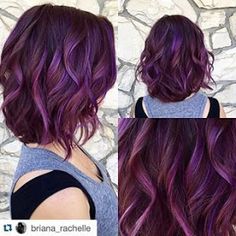 Awesome Hairstyles in Dark Purple Shades! Hair Color Dark Purple, Purple Balayage, Hair Dye Tips, Purple Tips, Rockabilly Hair, Purple Dark, Haircut And Color, Hair Colours