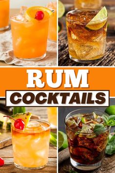 rum cocktails with different flavors and ingredients