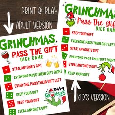 christmas pass the gift printables for kids and adults