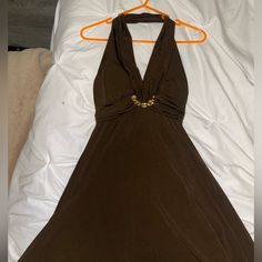 Size Medium Nwot Bundle To Save Brown Halter Neck Midi Dress For Party, Brown Formal Mini Dress For Summer, Formal Brown Summer Mini Dress, Elegant Brown Mini Dress For The Beach, Brown Halter Dress, Vintage Halter Dress, Peplum Midi Dress, Floral Prom Dresses, Banquet Dresses