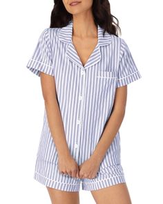 BedHead Pajamas Striped Cotton Short Pajamas Set Short Pajamas, Cotton Pajama Set, Cotton Sleepwear, Pocket Shorts, Cotton Pajama Sets, Bed Head, Cotton Pyjamas, Pajamas Set, Pajama Set Women