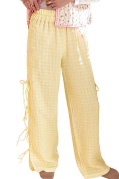 PRICES MAY VARY. Womens Plaid Pajama Pants Material:This elastic waist lounge pants are made of soft fabric, which is breathable, lightweight, and cozy to wear. Pink Pajama Pants Features:Women plaid wide leg pants, women baggy trousers, women high waist pajama pants, women loose pants, women casual pants with trendy blue and pink plaid/striped printing, the elasticated waistband offers optimum comfort, while the side split bow and check pattern add a feminine touch Cute Pj Pants Occasions:This Aesthetic Plaid, Sweatpants Streetwear, Junior Pants, Casual Pants Style, Casual Sweatpants, Loose Trousers, Long Trousers, Baggy Pants, Striped Tie