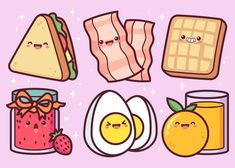 some food that is on top of a pink background