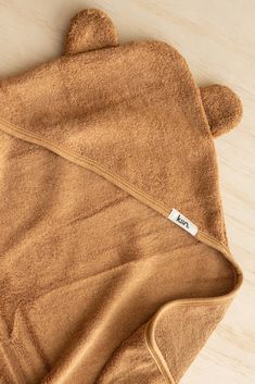 Hooded Towel - CARAMEL Cloths + Towels Kiin Baby Gender Neutral Colors, Baby Bath Time