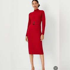 Ann Taylor Sweater Dress, S, Beautiful And Feminine, Very Elegant The True Color Is Lilac; Identical To The First Picture Of A Red Dress But Lilac; With A Belt, Below Knee Taylor Sweater, Ann Taylor Dresses, One Pic, True Colors, Ann Taylor, Red Dress, Lilac, Sweater Dress, The First