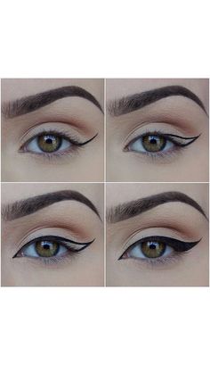 High Winged Eyeliner, Winged Eyeliner Makeup, Membentuk Alis, Beginners Eye Makeup, Eye Makeup Techniques, Makeup Artist Tips, Makeup Tutorial Eyeshadow, Eye Makeup Pictures