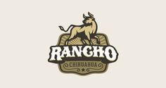 the logo for rancho, a restaurant with an image of a bull on it