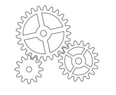 two gears are shown in black and white