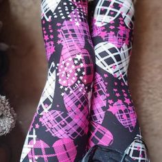 Scene Leggings, Stars On Black Background, Pastel Goth Leggings, Scene Pants, Scene Clothes, Hearts And Stars, Pastel Goth Fashion