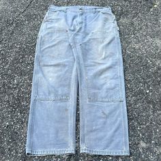 Vintage Carhartt Faded Gray Double Knee Work Wear Carpenter Pants. Really Good Pair. Measure 36x30.5 And A 9.5 Leg Opening. Please Check Measurements Before Purchasing. I Do My Best To Show Any Flaws In Pictures. Quick Shipping! Bundles Encouraged! @Ants_haul On Instagram. 208!!! Carhartt Pants, Men Carhartt, Carpenter Pants, Vintage Carhartt, Chinos Pants, Ants, Mens Bottom, American Vintage, Bottoms Pants