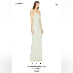 a woman in a white dress is on the sale page for her new wedding gown