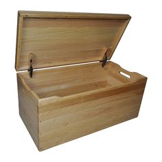 an empty wooden box is shown on a white background