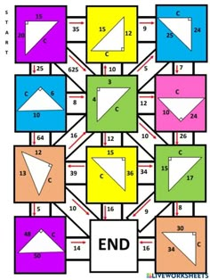 an image of different shapes that are in the same color and shape, with numbers on each