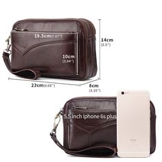 Product Details: Material: Leather Cortical features: top layer cowhide Bag shape: horizontal square Opening method: zipper Luggage size: small Wallet fold: 1 fold Color: black, dark brown, reddish brown Package Contents: Wallet X1 Men Clutch Bag, Casual Clutch, Money Purse, Cowhide Bag, Luggage Sizes, Business Bag, Leather Clutch Bags, Money Bag, Small Wallet