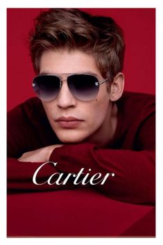 CARTIER PANTHERE AVIATOR ESW00095 Sunglass Photoshoot, Baptiste Radufe, Eyewear Campaign, Silver Outfits, Cartier Santos, Model Inspo