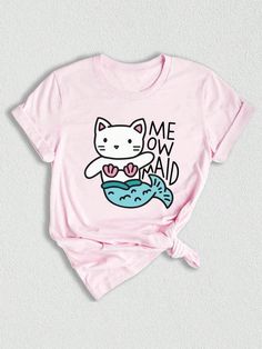 Dive into whim with our Meowmaid Shirt collection – the perfect blend of feline charm and magical mermaids! Featuring playful designs like the Mermaid Kitten Shirt, these tees are ideal for cat lovers and mermaid fans alike. Whether you're a proud Cat Mom, a Cat Owner, or shopping for a Girl's Birthday Gift, these shirts add a splash of fun to any wardrobe. Choose from adorable Girls Mermaid Shirts, cute Cat Lover T-Shirts, or stylish Cute Cat Shirts to celebrate your love for cats and the sea. Perfect as a Cute Birthday Gift or a treat for yourself, these shirts are sure to make waves!Meowmaid Shirt, Cat Lover T-Shirt, Cute Mermaid Shirt, Cute Birthday Gift, Cat Mom Shirt, Cat Owner Shirt, Girl Birthday Shirt Pink Casual  Short Sleeve Fabric Animal,Cartoon,Christmas,Colorblock,Figure,Geom Mermaid Shirts, Kitten Shirt, Cat Mom Shirt, Mermaid Shirt, Cat Mom Shirts, Cute Birthday Gift, Shirts Cute, Cute Mermaid, Cartoon Christmas