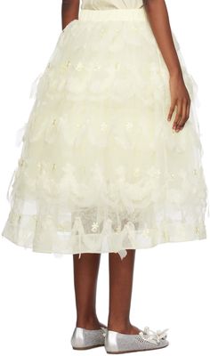 Nylon tulle skirt. Ruffled trim and floral pattern embroidered throughout. · Layered and tiered construction · Elasticized waistband · Two-pocket styling · Acetate-blend satin underlay Supplier color: Cream/Cream White Layer Cake, Layered Cake, Rich Girl, Black Skirt, Ruffle Trim, Tulle Skirt, Apparel Accessories, Floral Pattern, Midi Skirt