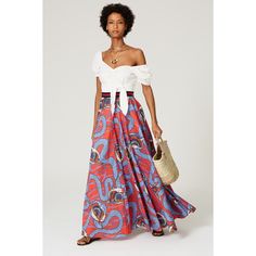 Red printed cotton (97% Cotton, 3% Elastane). Skirt. Hidden zipper closure. 43" from waist to hemline. Imported. Printed Maxi Skirt, Stella Jean, Printed Maxi Skirts, Rent The Runway, Closet Designs, Printed Maxi, Printed Skirts, Hidden Zipper, Printed Cotton