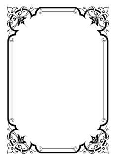 an ornate black and white frame