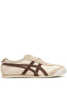 light beige/brown leather/suede signature Tiger stripes logo print to the rear round toe front lace-up fastening logo patch at the tongue branded insole rubber sole These styles are supplied by a premium sneaker marketplace. Stocking only the most sought-after footwear, they source and curate some of the most hard to find sneakers from around the world. Onitsuka Tiger Women Outfit, Tiger Shoes, Fall Sneakers, Tiger Mexico 66, Onitsuka Tiger Mexico 66, Beige Sneakers, Mexico 66, Sneakers Street Style, Dad Sneakers