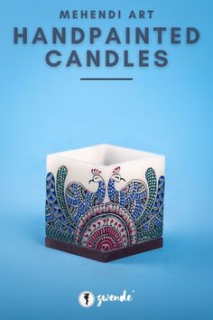 the cover of mehndi art handpainted candles, featuring an intricate design