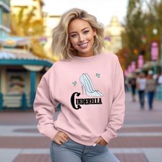 Step into a world of enchantment with our Cinderella-style sweatshirt, perfect for your next visit to Disneyland. This Disney-themed sweatshirt combines comfort and style, featuring a beautiful Cinderella design that will make you feel like a princess. Whether you're exploring the Disneyland parks or creating magical memories with your family, let this sweatshirt be your perfect companion. Disneyland Cinderella, Cinderella Design, Cinderella Aesthetic