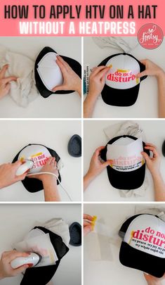 how to apply htv on a hat without a heatpressr - step by step instructions