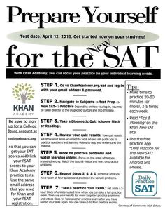 a poster with instructions for preparing yourself for the sat