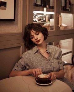 Dark Academy, Trendy Hairstyle, A Cup Of Coffee, Bob Hairstyle, Cup Of Coffee, Trendy Hairstyles, Hairstyle Ideas, Bob Hairstyles