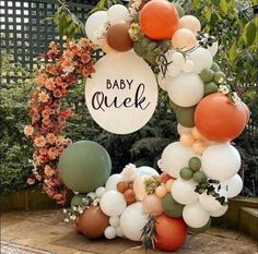 Balloon Arch Garland Kit (84 Piece) - If you say i do Baby Shower Balloon Arch, Baby Shower Balloon Decorations, Balloon Garland Diy, Woodland Birthday Party, Orange Balloons, Small Balloons, Garland Arch, Green Balloon, Rose Party