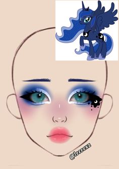 Video Game Inspired Makeup, Cartoon Characters Makeup, Princess Makeup Ideas, Rainbow Dash Makeup